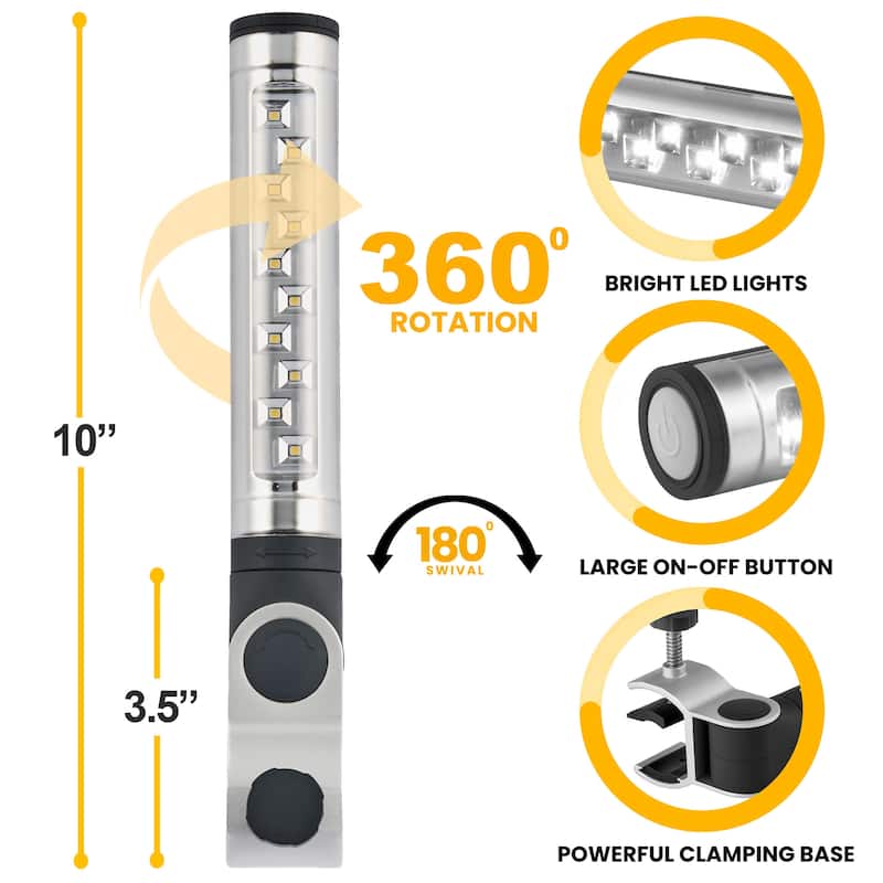 LED Concepts Bright LED Lights-360 Degree Clamping Grill Light, Weather Resistant, Task Lighting Barbecue Grilling