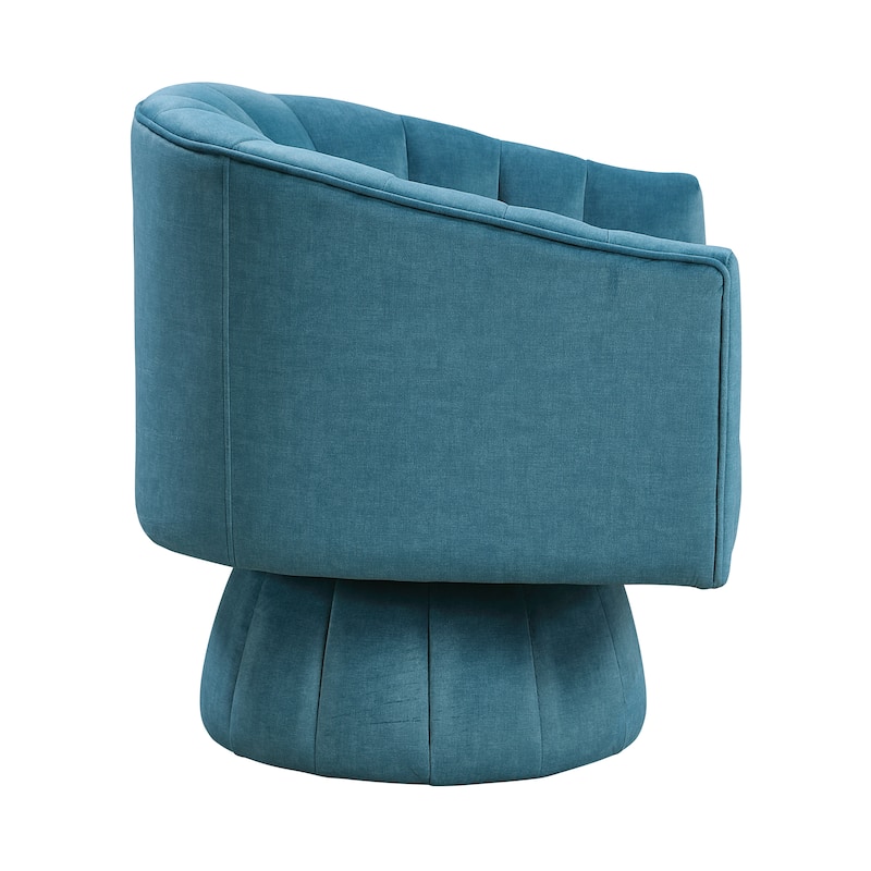 Briar 27.5" Velvet Swivel Chair - 360-Degree Metal Swivel Base