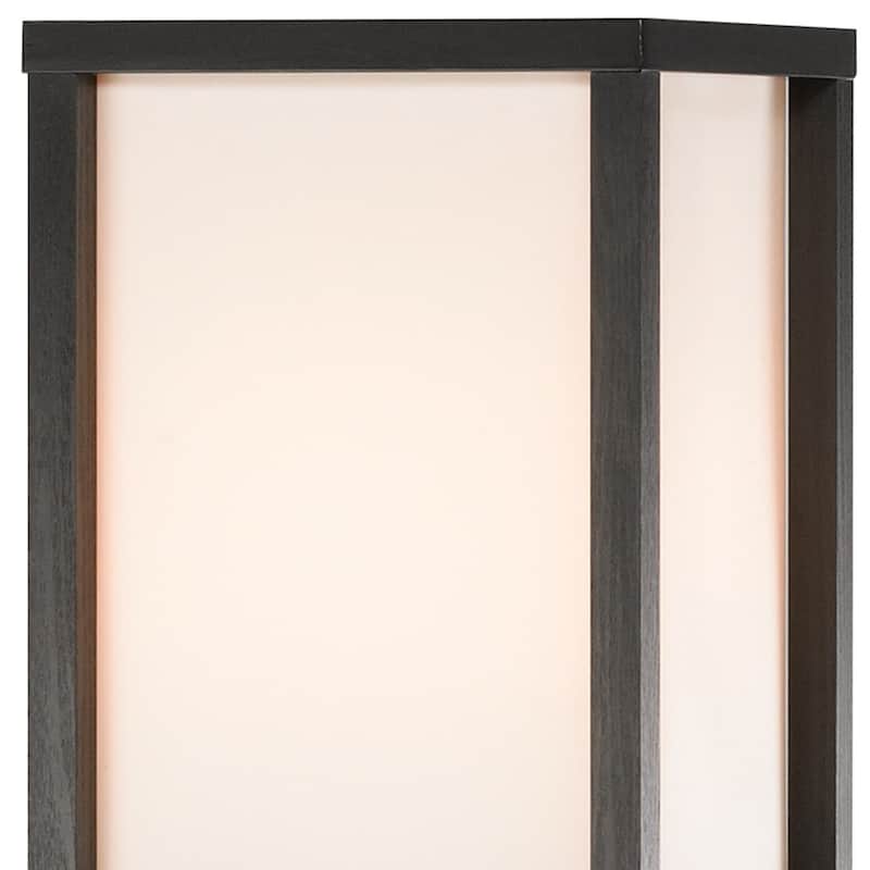 HomeRoots 72" Black Column Floor Lamp With Off White Solid Color Rectangular Shade - 10.5