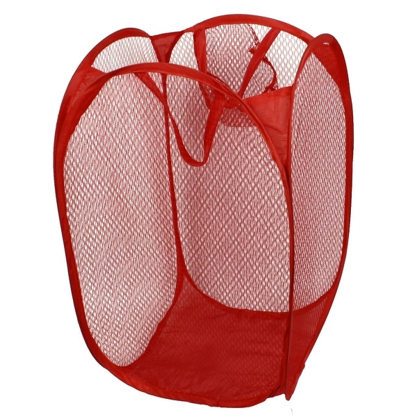 Foldable Delicates Bra Mesh Wash Bag Home Household Net Foldable Delicates Bra Mesh Wash Bag Home Household Net Washing Laundry Basket Red