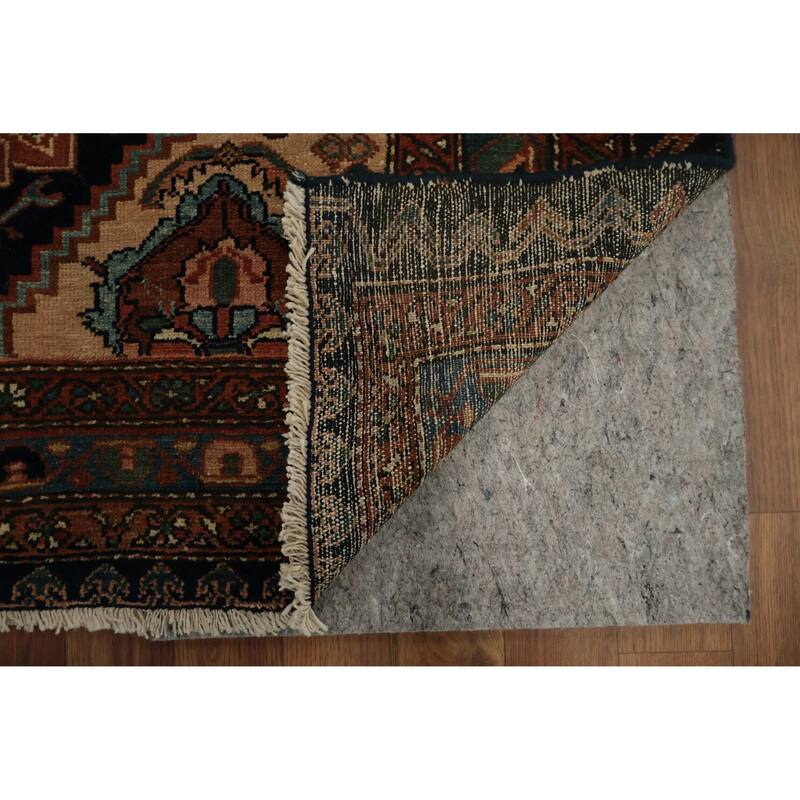 Hand Knotted Oriental 100% Wool Carpet Traditional Floral Navy Blue & Blues Hamedan Area Rug - 6' 6'' X 4' 5''