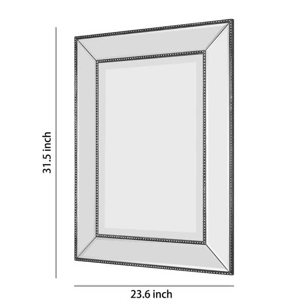 Modern Rectangular Frameless Beveled Wall Mirror - 23.6x31.5 inch - Bed ...