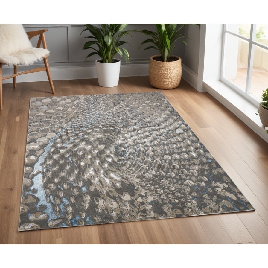 Togi Geometric Modern Non Skid Woven Area Rug By HomeRoots - 4' x 6'