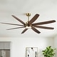 preview thumbnail 1 of 16, 72" Gold Transitional Walnut 8 ABS Blades Propeller Ceiling Fan with Dimmable LED Light and Remote Control, DC Motor