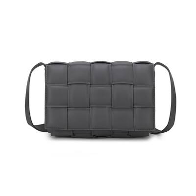Mkfcollection Ginger Woven Shoulder Bag Vegan Leather Designer Handbag