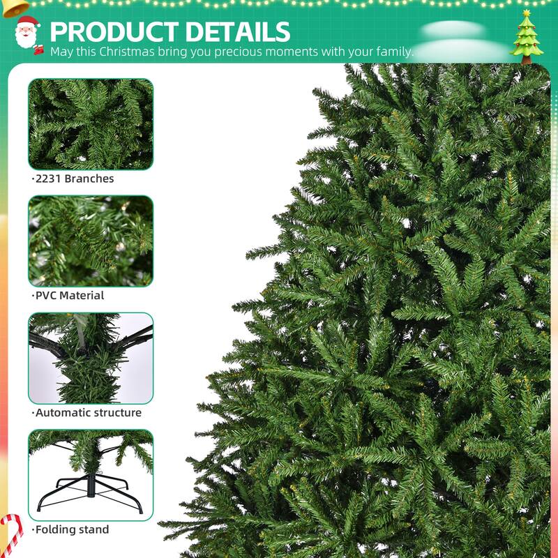 GDFStudio - Ethan Guide to the Elegant 7ft Artificial Christmas Tree - Green