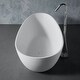 preview thumbnail 2 of 18, KISRAIS 59" X 30.75" Solid Surface Artificial Stone Freestanding Soaking Bathtub