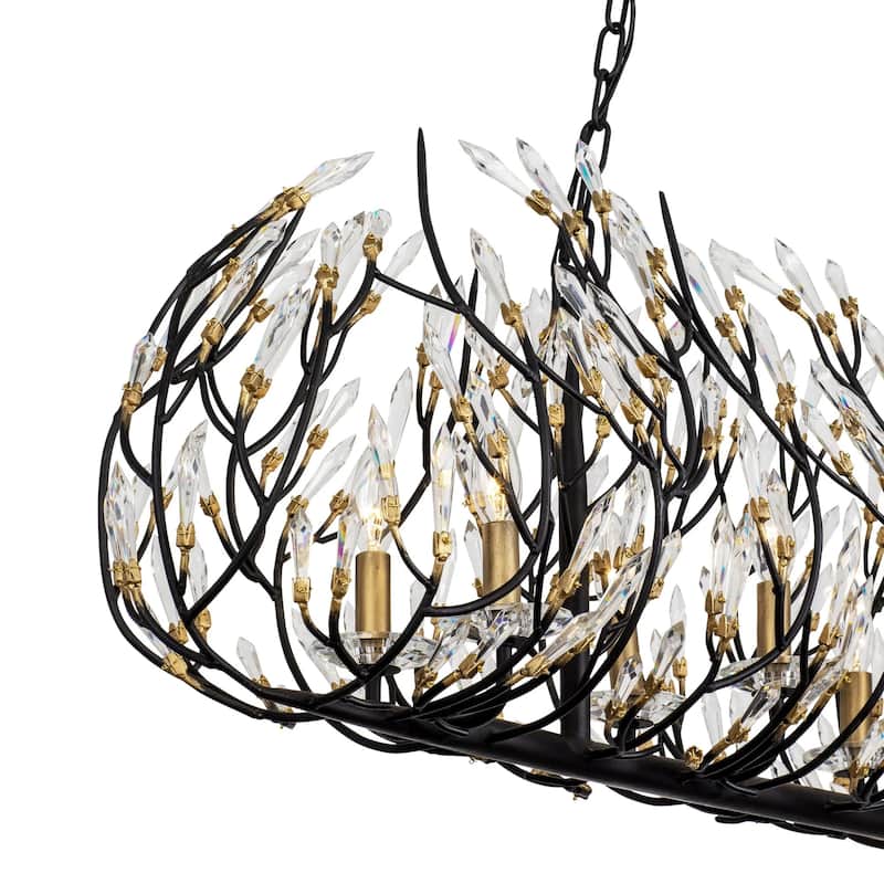 Bask 8-light Gold Dust Linear Pendant with Crystal - N/A