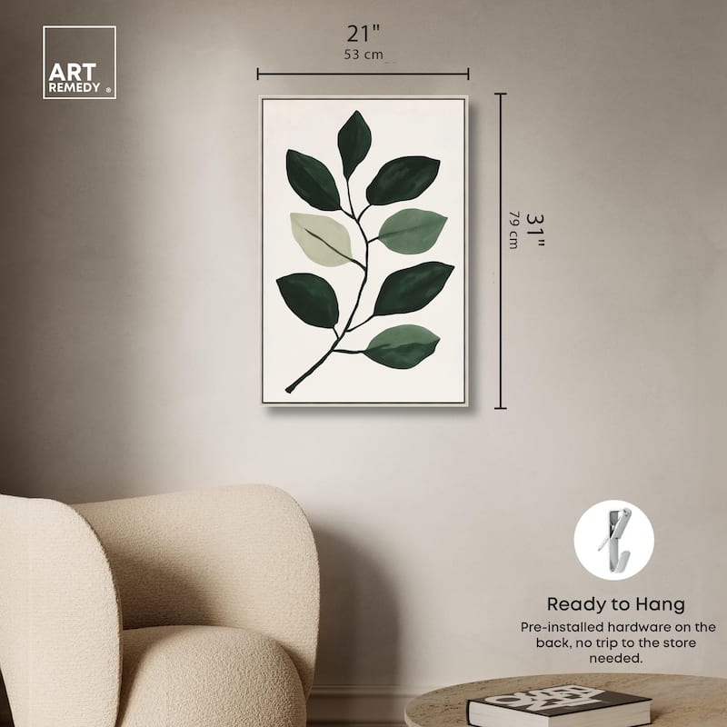 Green and Grey Branch II Canvas by Art Remedy