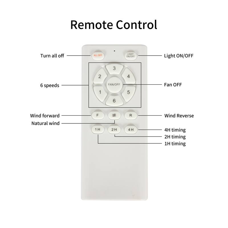 72 Inch Large Ceiling Fan with Light(No Dimmable), 5 Carved Solid Wood Blades Fan, Noiseless Reversible DC Motor