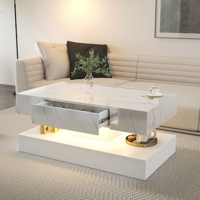 High LED Coffee Table,Modern Coffee Table for Living Room,Living Room Tables,Large Living Room Furniture