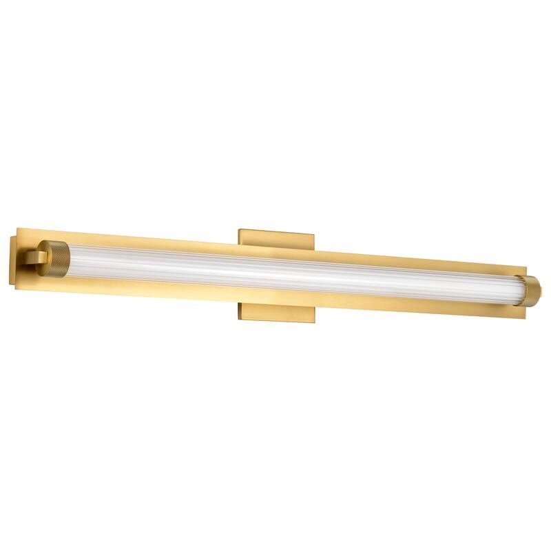 Larissa 32 Inch LED Vanity 3000K CCT Vintage Brass Finish Opaque Glass - Vintage Brass - Vintage Brass