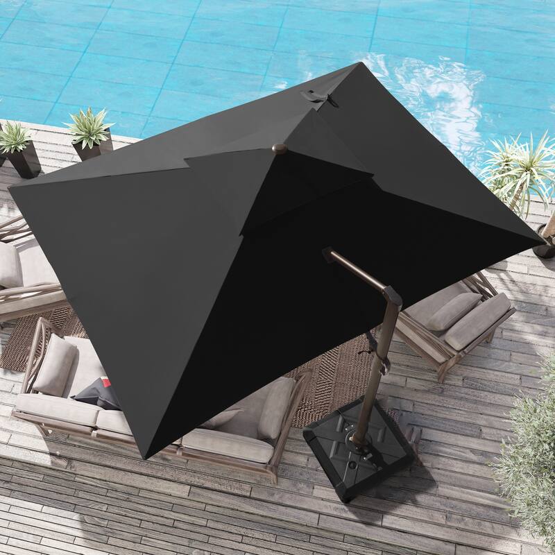 10 x 13 Feet Double Top Outdoor Patio Offset Cantilever Umbrella with NO Base