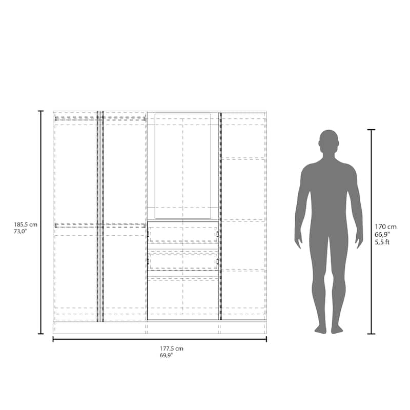 Kamelot 1,80 Armoire, White - N/A