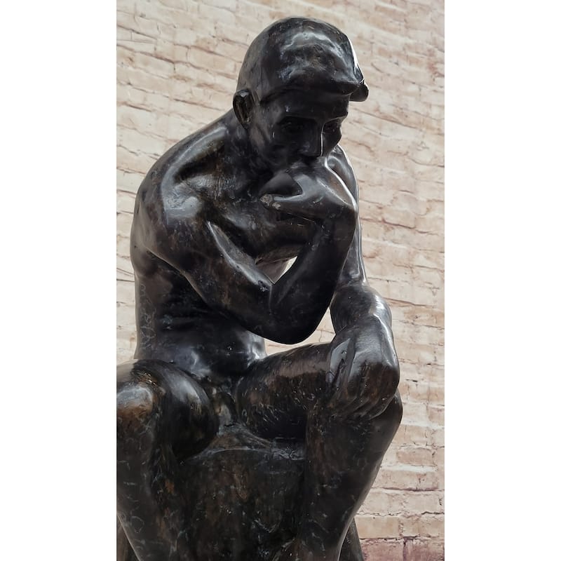 The Thinker Thinking Man Auguste Rodin Bronze Statue Sculpture Replica 24 Inches X 14 Inches