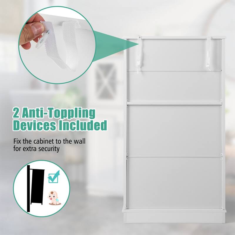 Costway Bathroom Storage Cabinet Linen Storage Cabinet with Doors and