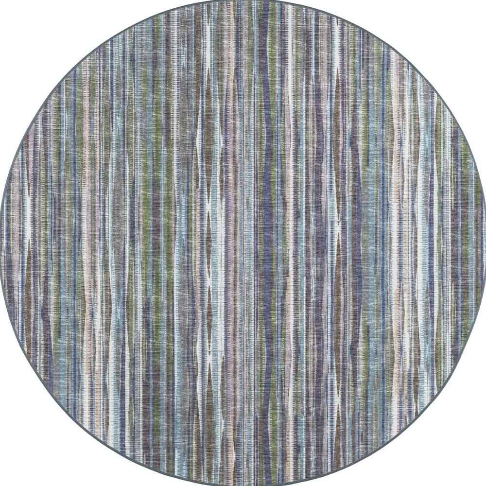 Bold Geometric Motif Round Rug - 48