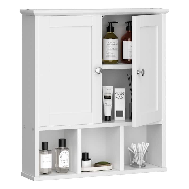 2-Door Wall-Mounted Bathroom Cabinet with Storage Space for Bathroom, Kitchen, or Office
