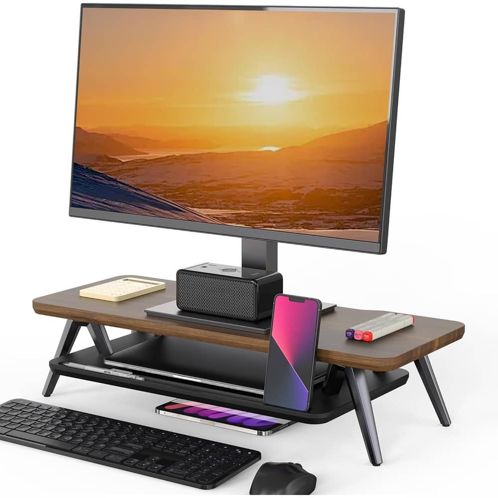 Fenge Monitor Stand, 23.6 Inch 2 Tiers Monitor Stands Riser