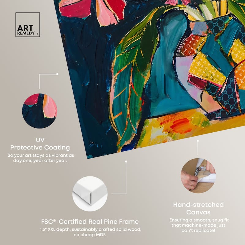 Art Remedy Vase Of Tropical Flowers Ii Gallery Wrapped Flowers In Vase Paintings