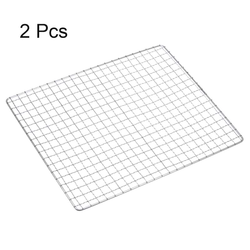 2pcs Square BBQ Grill Net 12.6"x10.2" Stainless Steel Barbecue Mesh