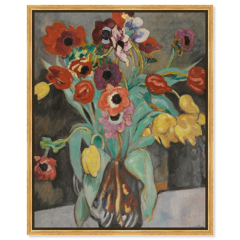 Valtat Anemones Tulipes Canvas by Art Remedy - Gold - 16" x 20"