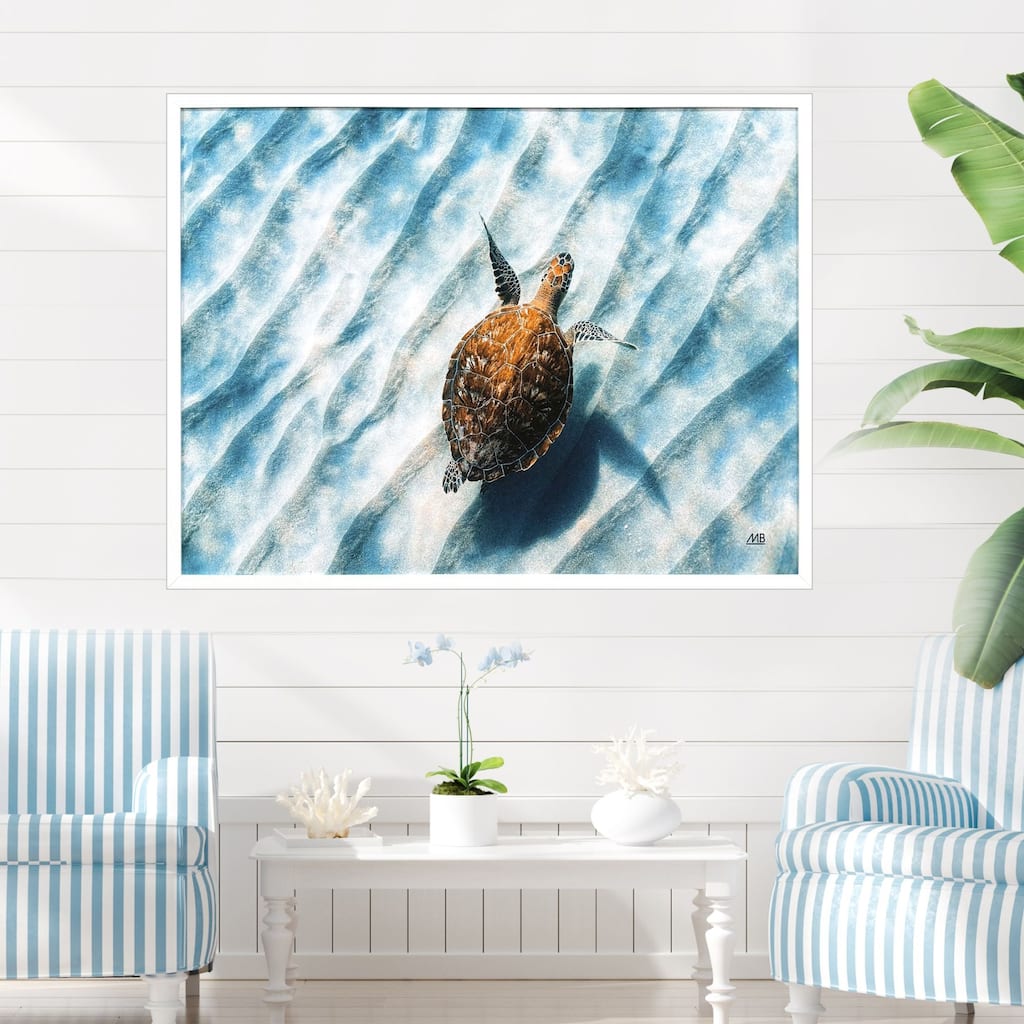 Paragon Sandbar Sea Turtle Framed Art