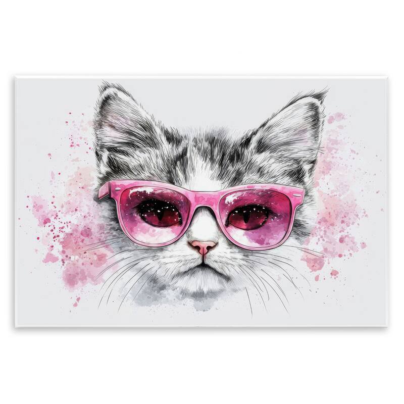 Stupell Cool Cat with Sunglasses Wall Plaque Art Design By LSR Creative Studio - 15 x 10