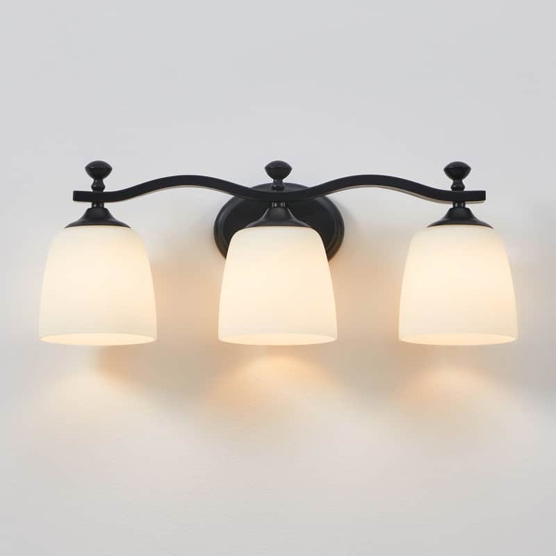 KAWOTI 3-Light Traditional Dimmable Bathroom Vanity Light - W23" x H9" x E6.5" - W23" x H9" x E6.5"