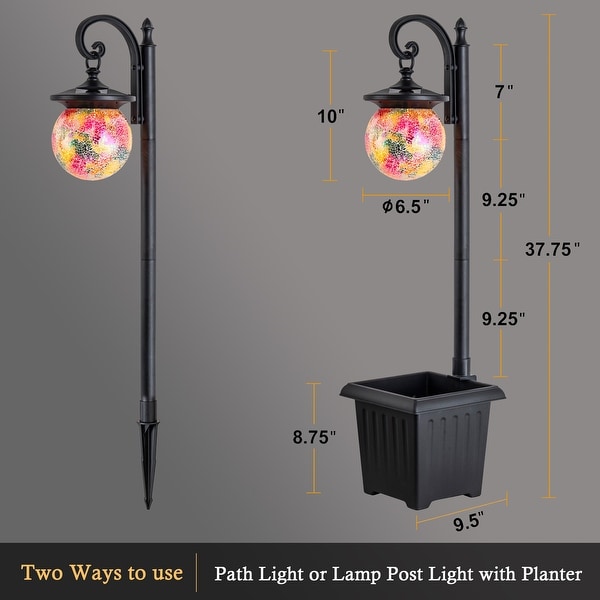 Fusion solar lamp post with planter on sale