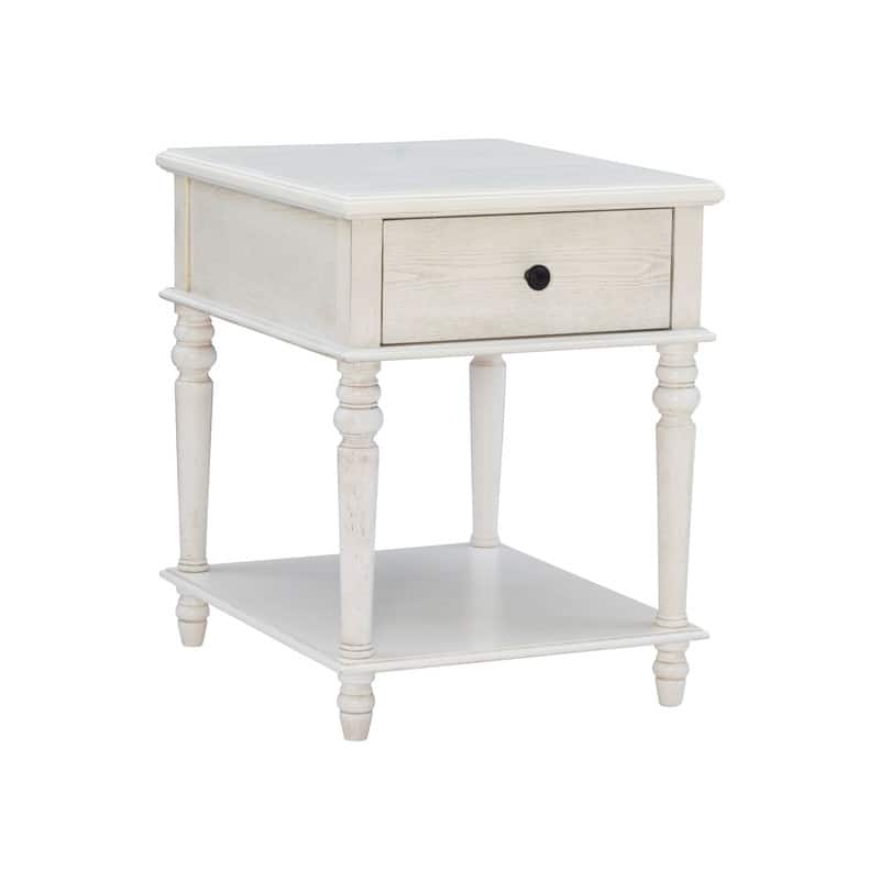 Linon Jowin Classic Wood Side Table with Storage