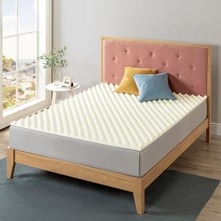 preview thumbnail 12 of 10, The Convoluted Copper Memory Foam Mattress Topper adds more than just a layer of supportive softness to your existing bed. With its naturally antimicrobial copper infusion, this topper is made to resist odors and bacteria over time for your cleanest sleep night after night.