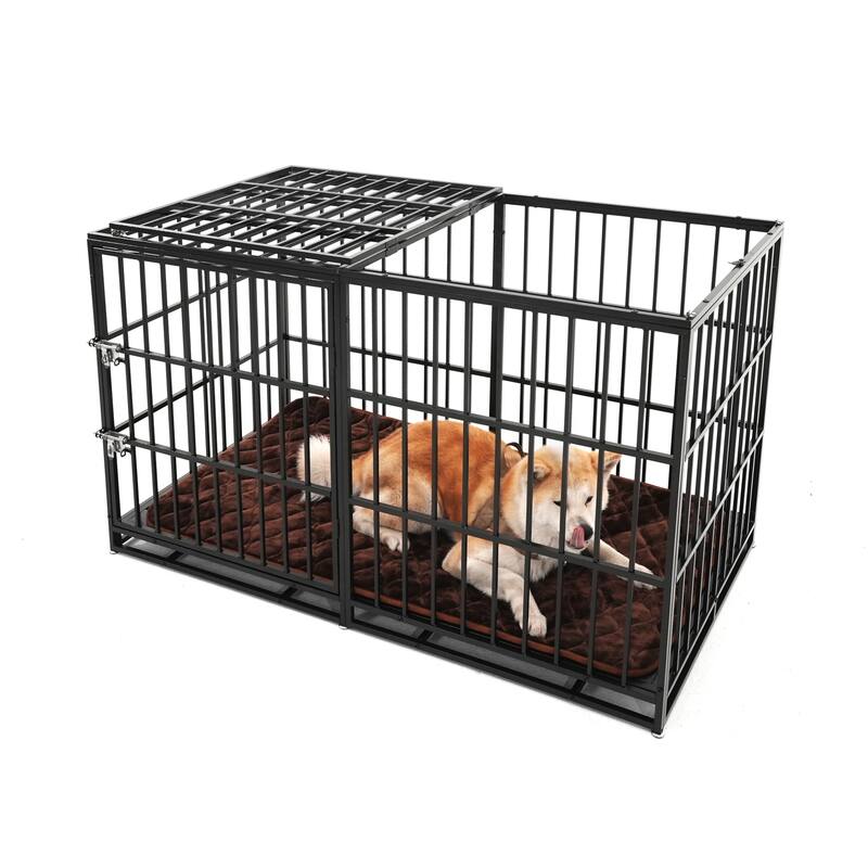 61" Extra Large Heavy Duty Dog Crate Dog Cage Strong Metal Dog Kennels and Pens Crates for Large Dogs