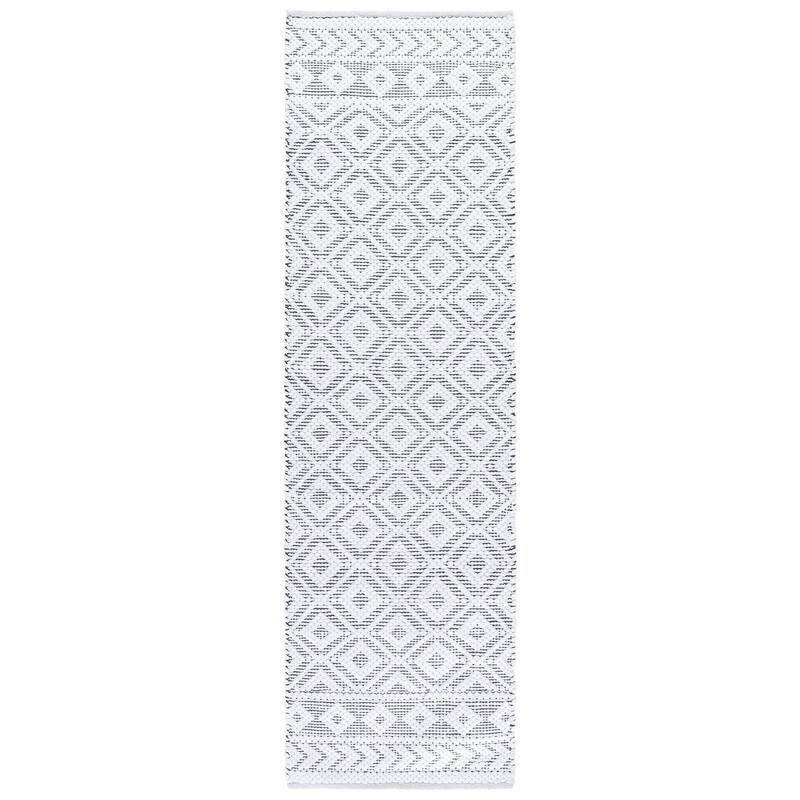 SAFAVIEH Handmade Montauk Gudlaug Bohemian Cotton Rug - 2'3" x 8' Runner - Ivory/Black