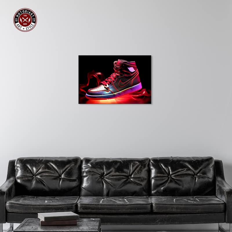 Notoriart Flaming Hot Sneaker Ii Gallery Wrapped Sneaker 1 Piece Canvas Wall Art