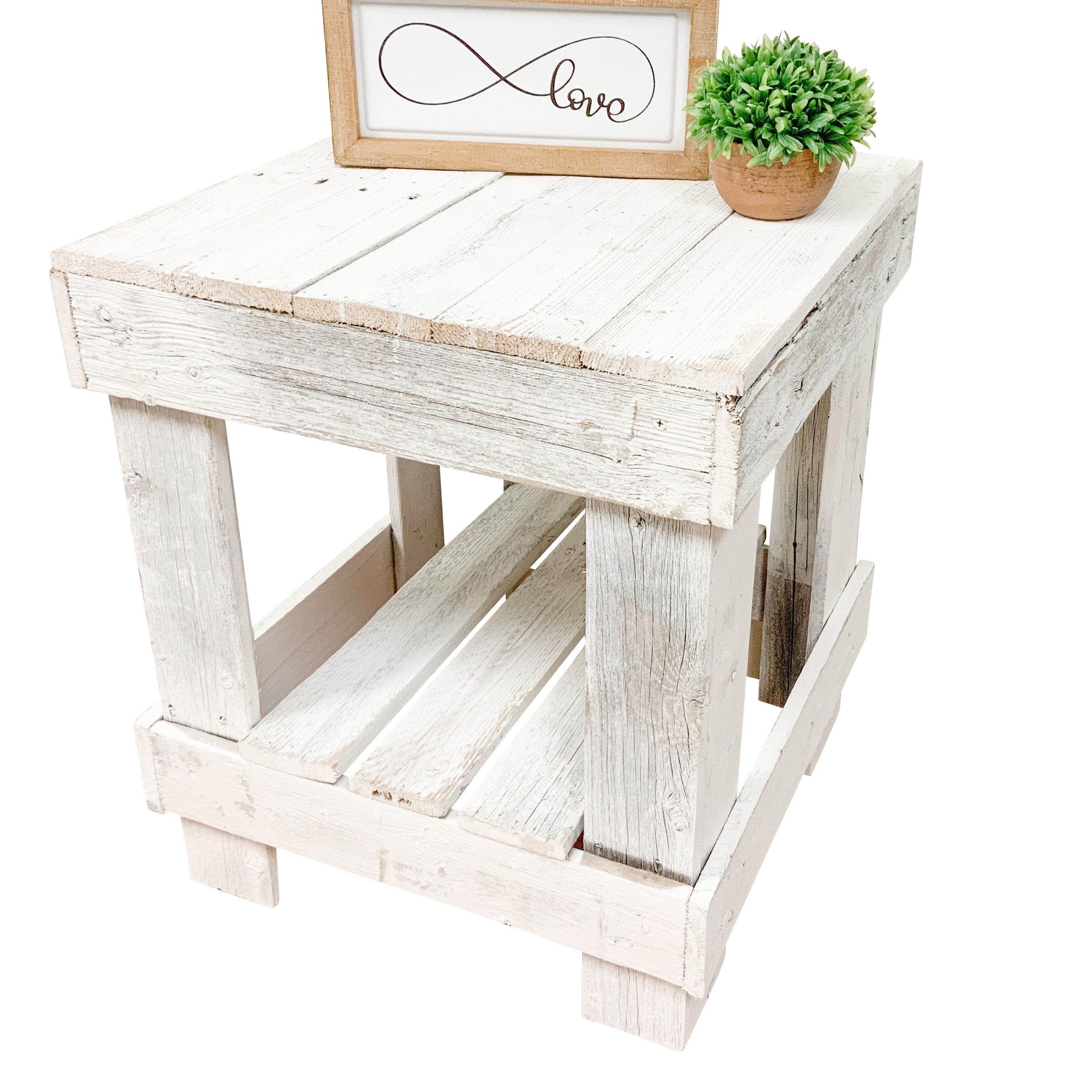 Del Hutson Designs Rustic Reclaimed Barnwood End Table - Overstock -  21275108