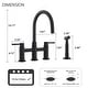 preview thumbnail 19 of 17, PROOX Double Handle Bridge Kitchen Faucet with Side Sprayer
