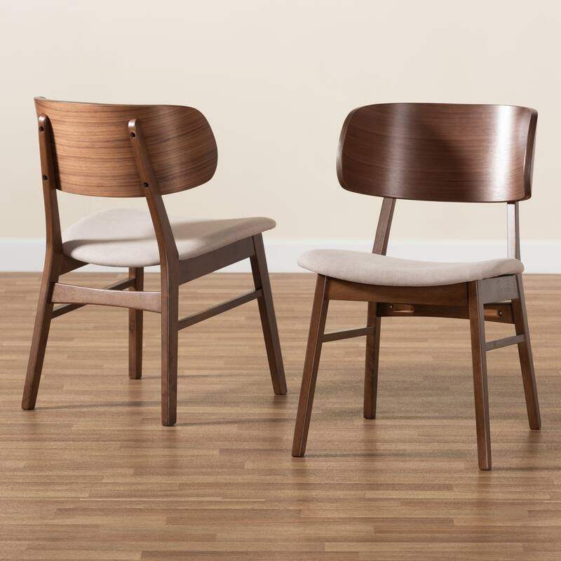 Alston Mid-Century Modern Wood Dining Chair Set (2PCs)