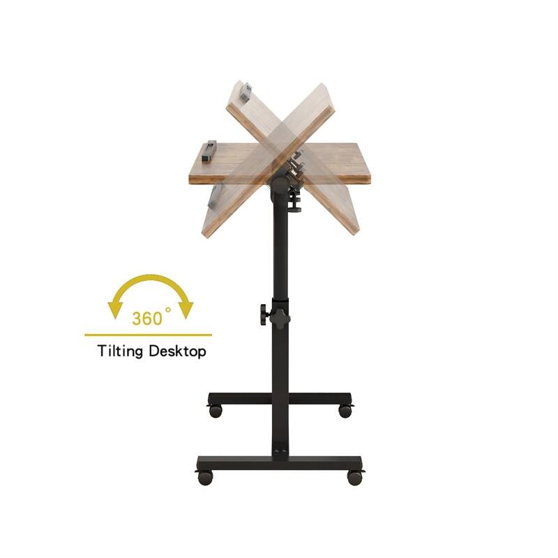 Wheels Height Adjustable Tray Table - 23.6"D x 15.9"W x 35"H