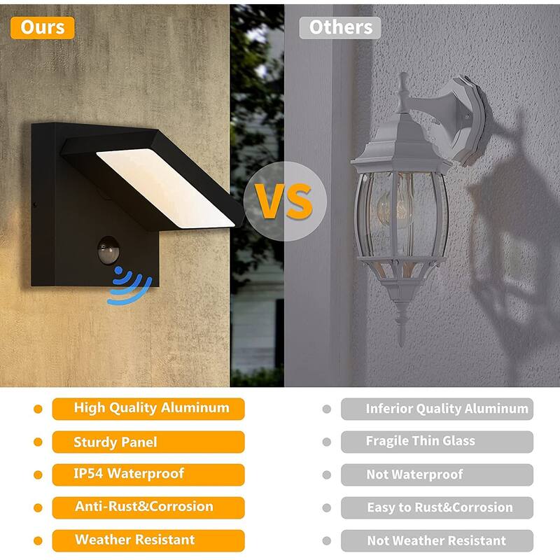 Inowel Wall Light Outdoor LED PIR Sensor Sconce IP54 13W 650Lm