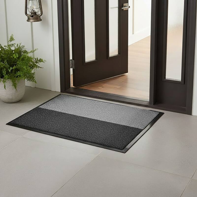 Magic Doormat 19.75x27.5 Inches - 27.5 L x 19.75 W x 1/8 H - Gray/Black