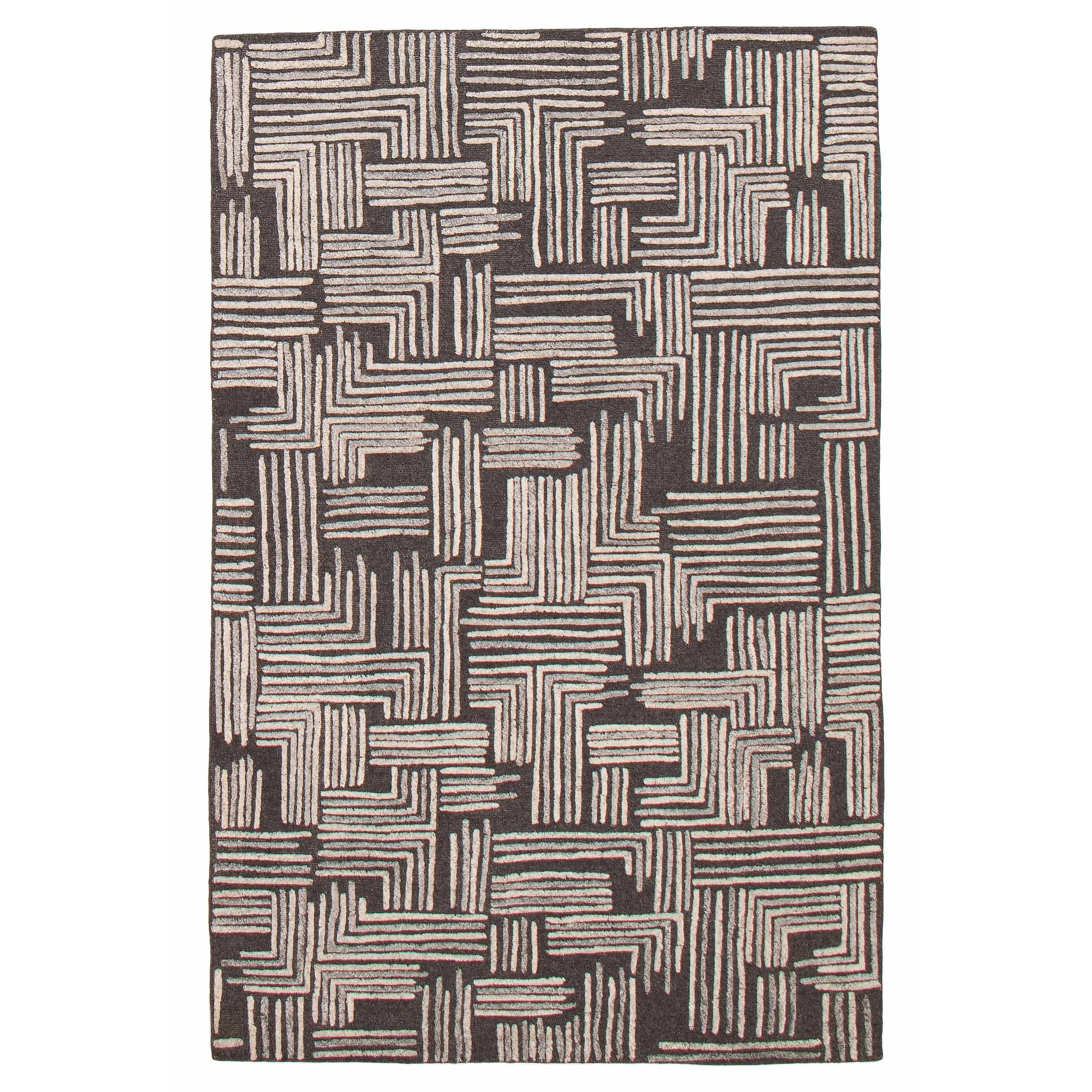 ECARPETGALLERY Hand-knotted Tangier Dark Grey Wool Rug - 5'2 x 7'11