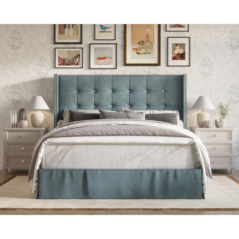 Wilie Tufted Upholstered Platform Bed