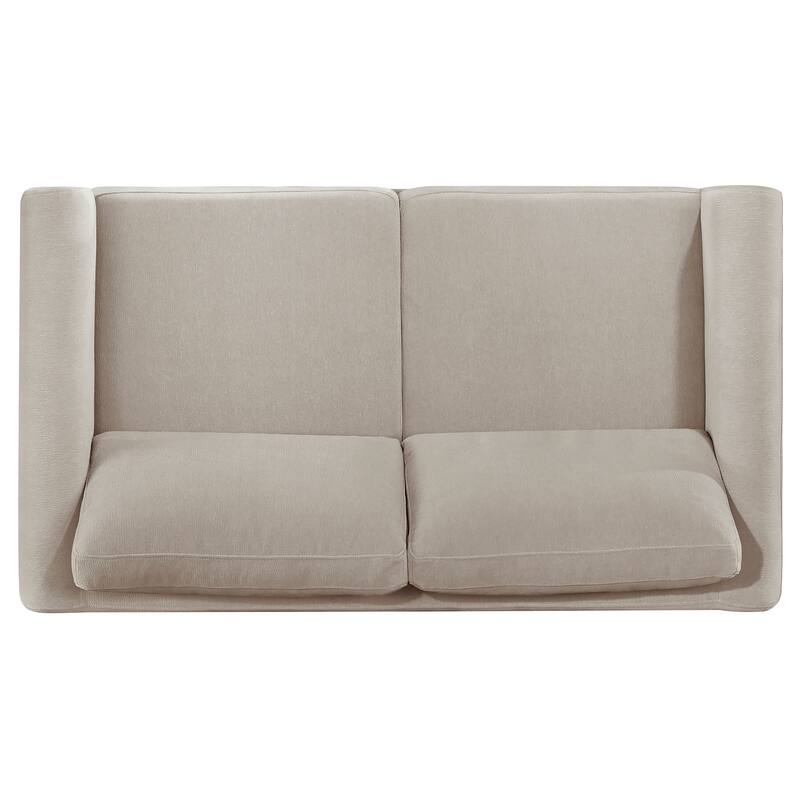 Islington Fabric Upholstered Panel Arm Loveseat Taupe - 57.75" x 32.75" x 35"