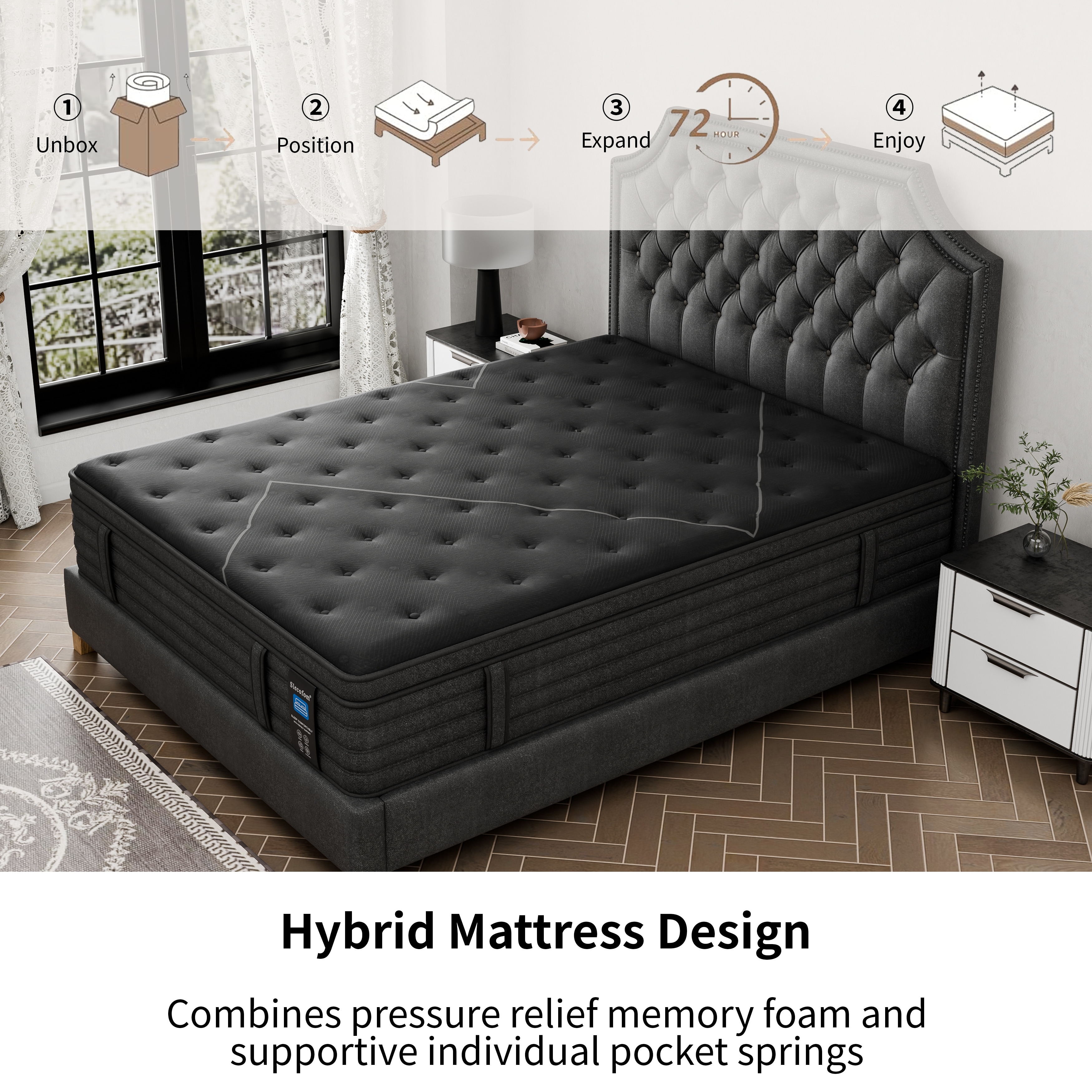 14 Inch Extra Firm Cooling Hybrid Mattress in a Box with Motion