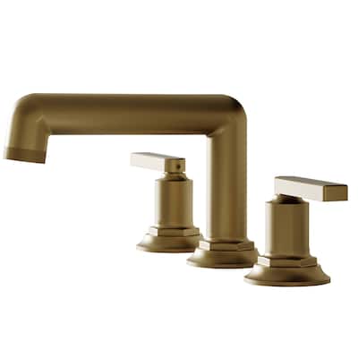 Modern Widespread Bathroom Faucet with Lever Handles and Pop-Up Drain