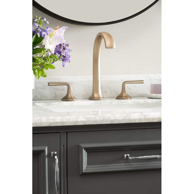 Kallista Script Widespread Sink Faucet with Arch Spout and Lever