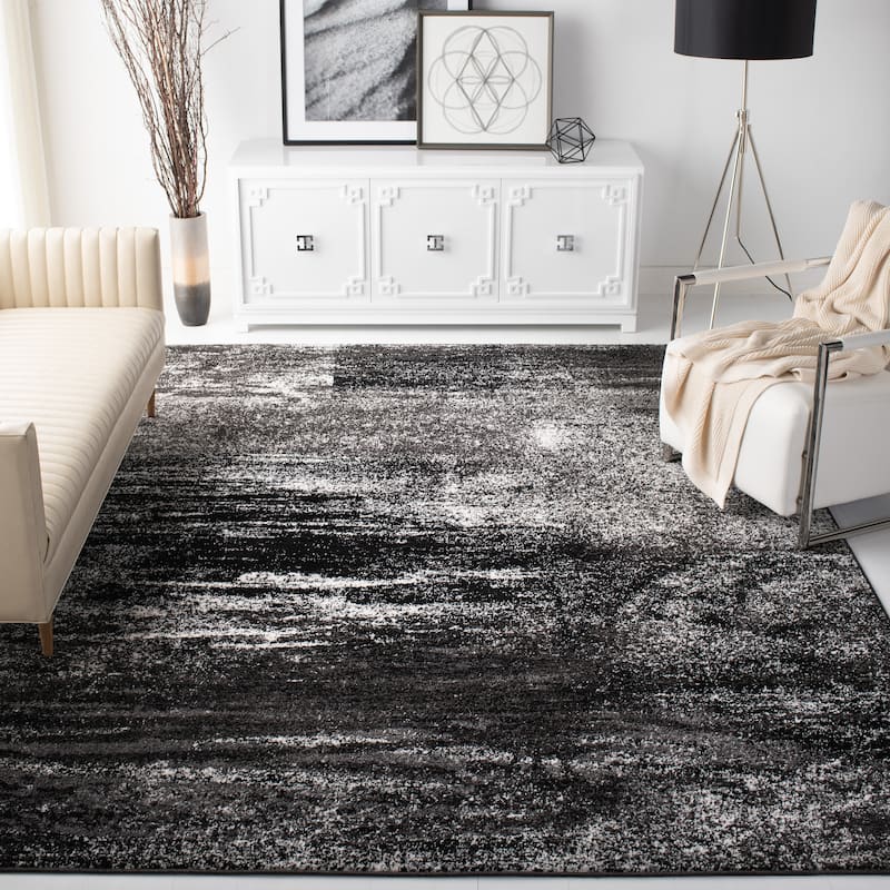 SAFAVIEH Adirondack Brynn Modern Abstract Rug - 9' x 12' - Silver/Black - Rectangle
