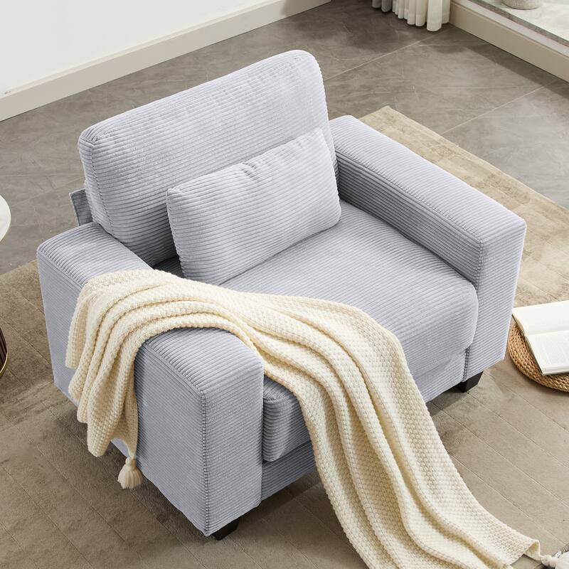 Corduroy Widened Single Sofa Chair, A Extra Lumbar Pillow