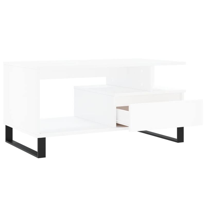 vidaXL Coffee Table White Engineered wood, metal Medium Coffee Table - 19.3 x 35.4 x 17.7 in